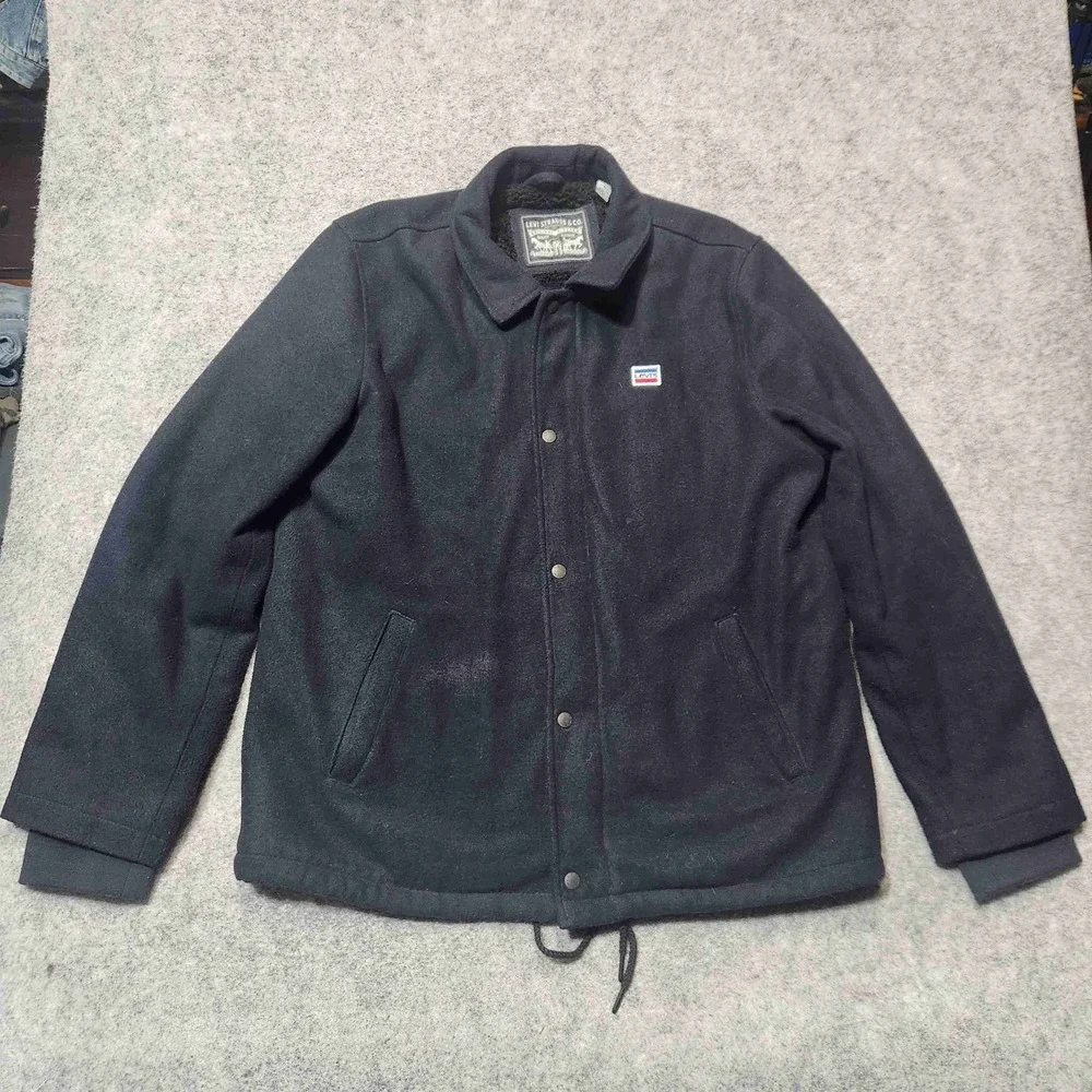 Levi's‎ Mens Wool-Feel Jacket Sherpa Fleece Lined Coat Sz Large